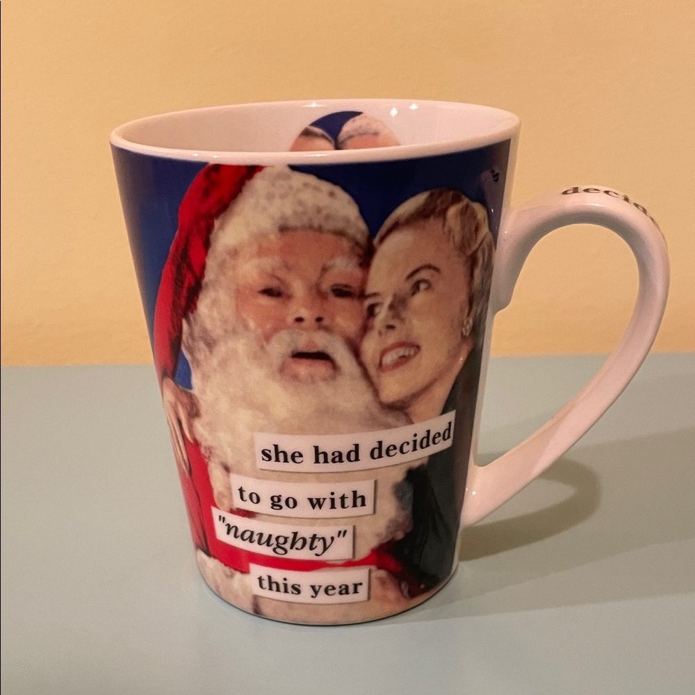 Anne Taintor PPD Naughty Santa and Woman Christmas Mug